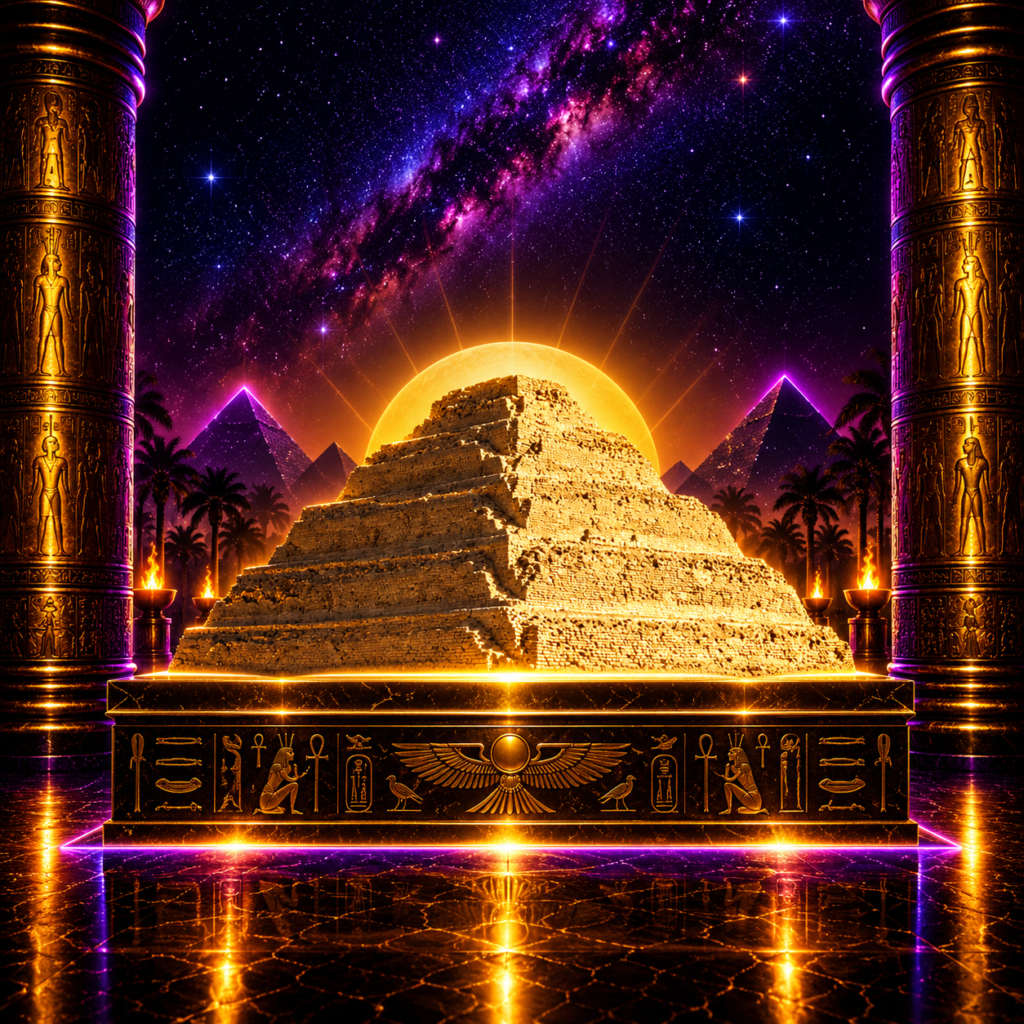 golden step pyramid shrine image